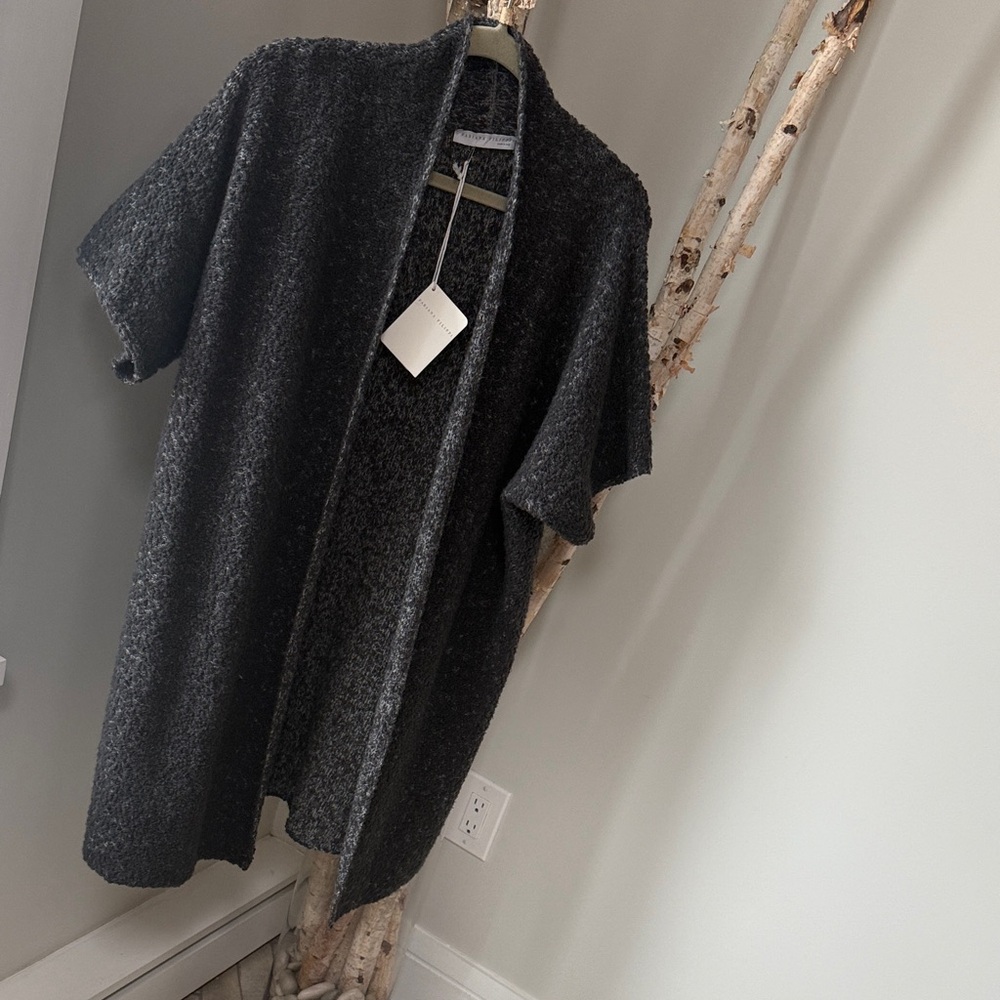 Cozy Charcoal Open-Front Cardigan